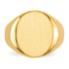 Gold Polished Circle Closed Back Signet Ring — 17.5x14.5 mm