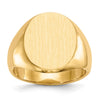 Gold Polished Circle Closed Back Signet Ring — 17.5x14.5 mm