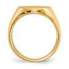 Gold Polished Circle Closed Back Signet Ring — 17.5x14 mm