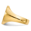 Gold Polished Circle Closed Back Signet Ring — 17.5x14 mm