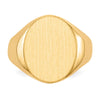 Gold Polished Circle Closed Back Signet Ring — 17.5x14 mm