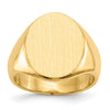 Gold Polished Circle Closed Back Signet Ring — 17.5x14 mm