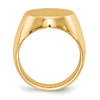 Gold Polished Circle Closed Back Signet Ring — 18.5x16 mm