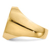 Gold Polished Circle Closed Back Signet Ring — 18.5x16 mm