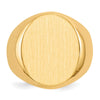 Gold Polished Circle Closed Back Signet Ring — 18.5x16 mm