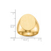 Gold Polished Circle Closed Back Signet Ring — 18.5x16 mm