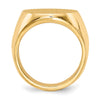 Gold Polished Circle Closed Back Signet Ring — 19.5x17.5 mm