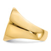 Gold Polished Circle Closed Back Signet Ring — 19.5x17.5 mm