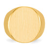 Gold Polished Circle Closed Back Signet Ring — 19.5x17.5 mm