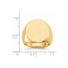 Gold Polished Circle Closed Back Signet Ring — 19.5x17.5 mm