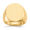 Gold Polished Circle Closed Back Signet Ring — 19.5x17.5 mm