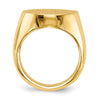 Gold Polished Circle Closed Back Signet Ring — 20x18 mm