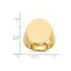Gold Polished Circle Closed Back Signet Ring — 20x18 mm