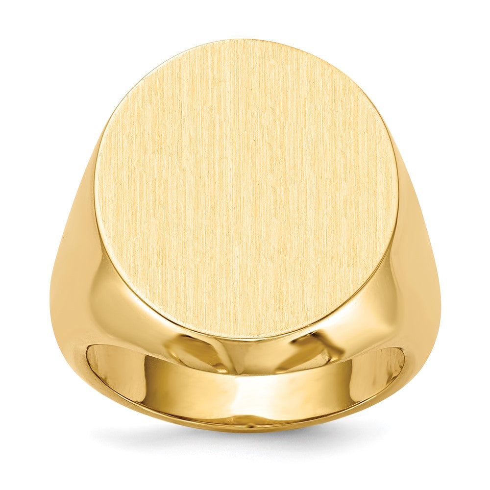 Gold Polished Circle Closed Back Signet Ring