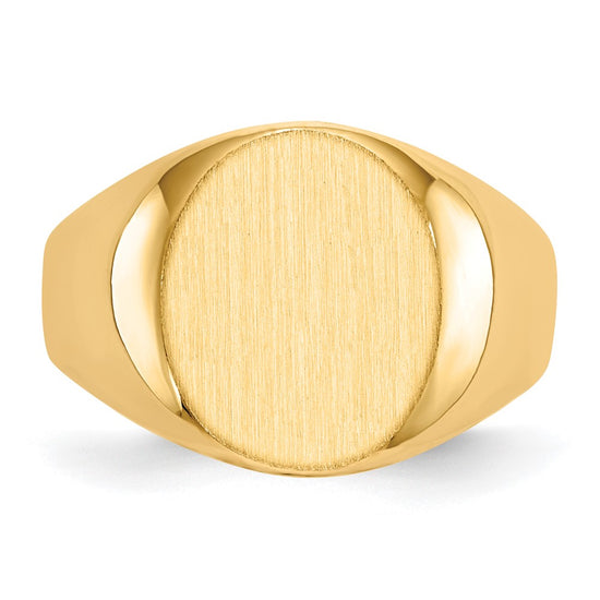 Gold Polished Circle Open Back Signet Ring — 14k Yellow Gold