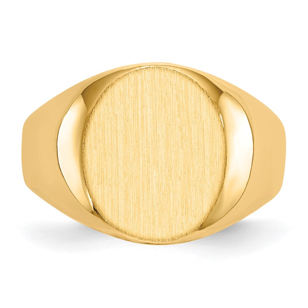 Gold Polished Circle Open Back Signet Ring — 14k Yellow Gold