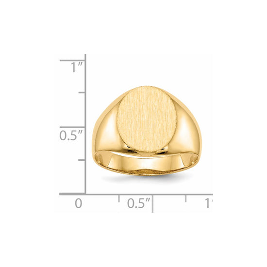 Gold Polished Circle Open Back Signet Ring — 14k Yellow Gold