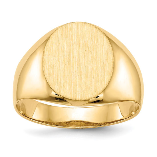 Gold Polished Circle Open Back Signet Ring — 14k Yellow Gold