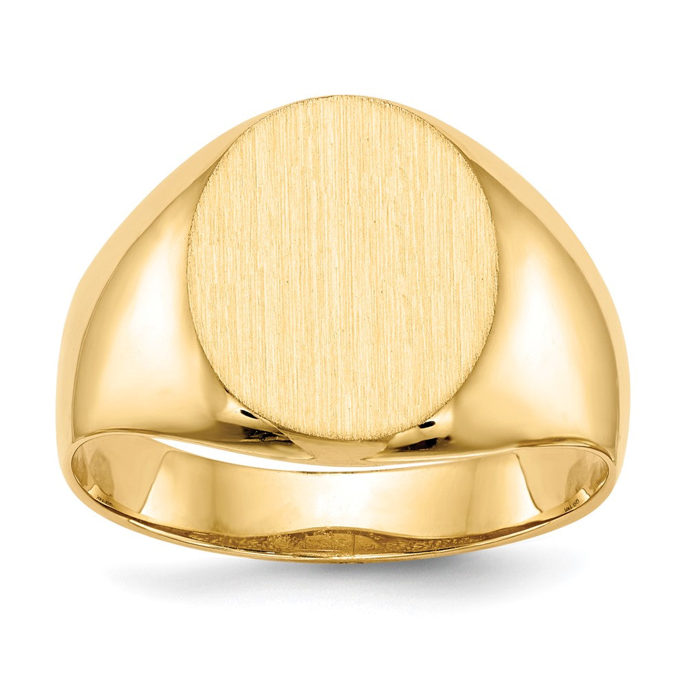 Gold Polished Circle Open Back Signet Ring — 14k Yellow Gold