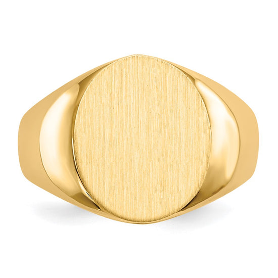 Gold Polished Circle Open Back Signet Ring — 14k Yellow Gold