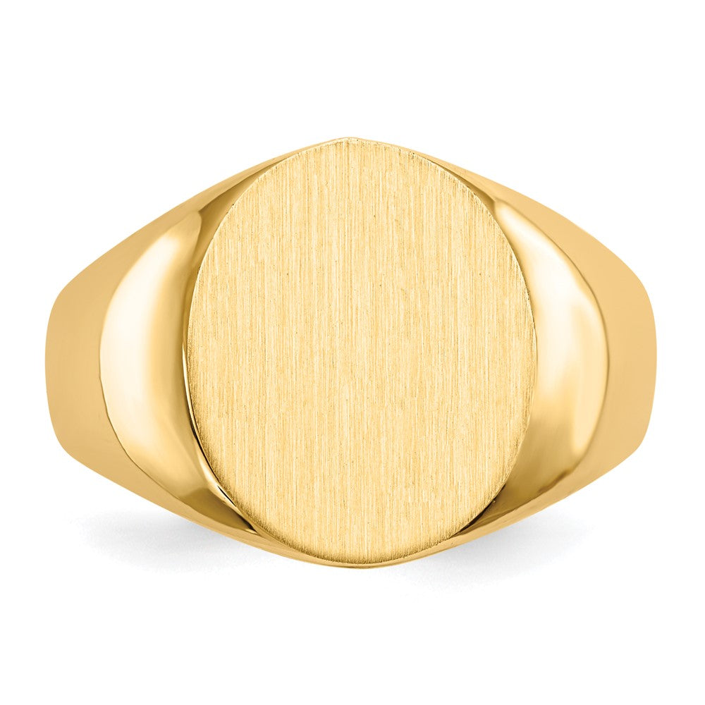 Gold Polished Circle Open Back Signet Ring — 14k Yellow Gold