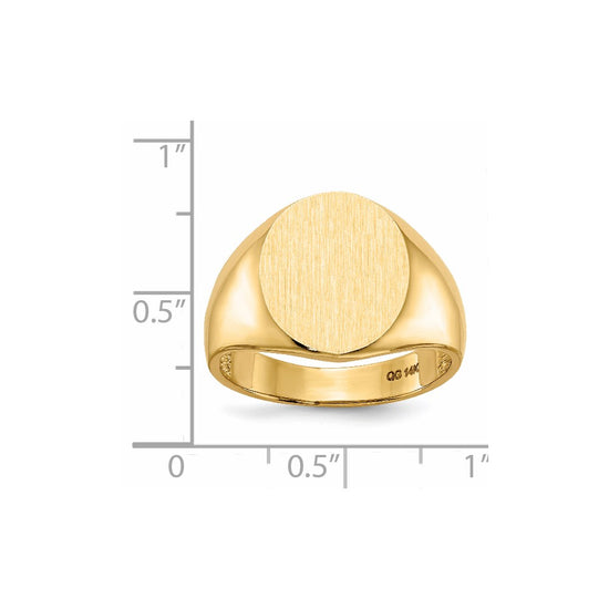 Gold Polished Circle Open Back Signet Ring — 14k Yellow Gold