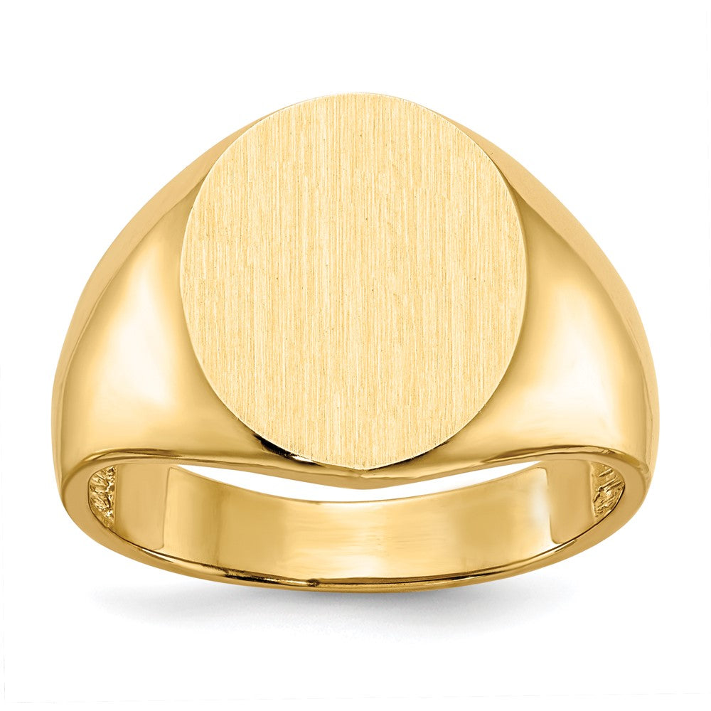 Gold Polished Circle Open Back Signet Ring — 10k Yellow Gold