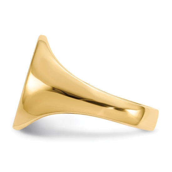 Gold Polished Circle Open Back Signet Ring — 14k Yellow Gold