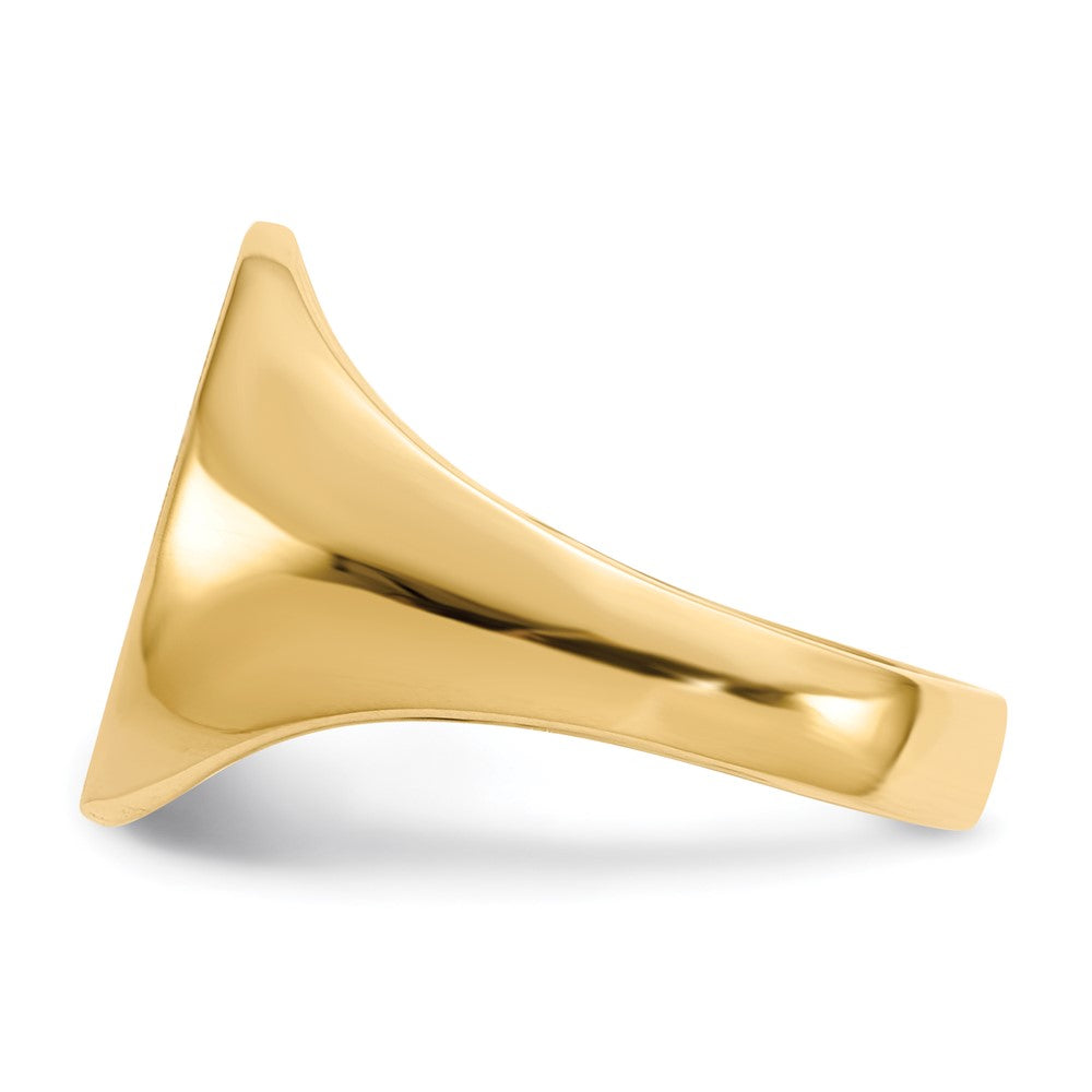 Gold Polished Circle Open Back Signet Ring — 14k Yellow Gold