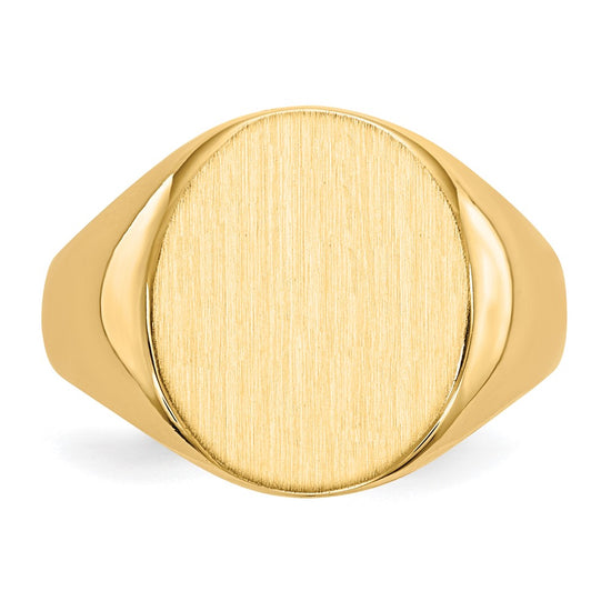 Gold Polished Circle Open Back Signet Ring — 14k Yellow Gold