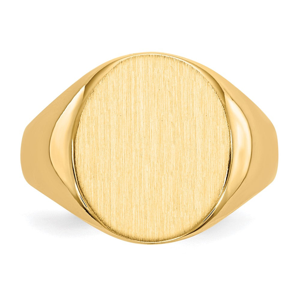 Gold Polished Circle Open Back Signet Ring — 14k Yellow Gold
