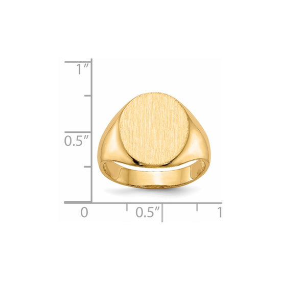 Gold Polished Circle Open Back Signet Ring — 14k Yellow Gold