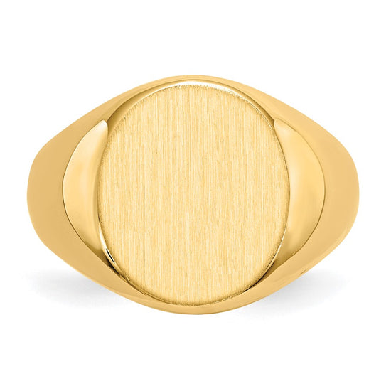 Gold Polished Circle Open Back Signet Ring — 14k Yellow Gold