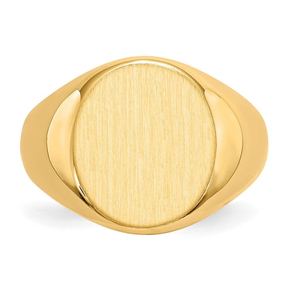 Gold Polished Circle Open Back Signet Ring — 14k Yellow Gold