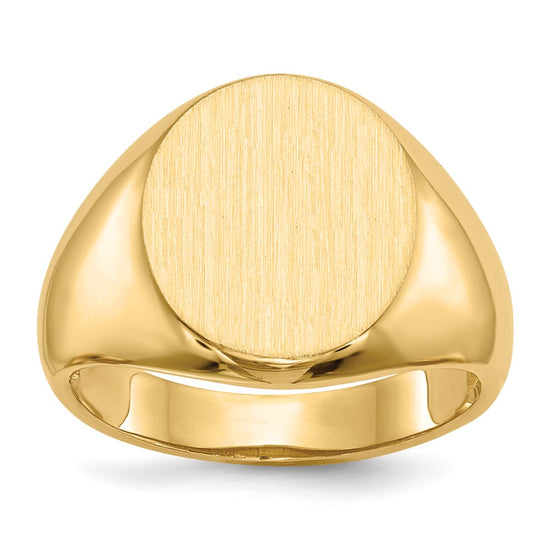 Gold Polished Circle Open Back Signet Ring — 14k Yellow Gold