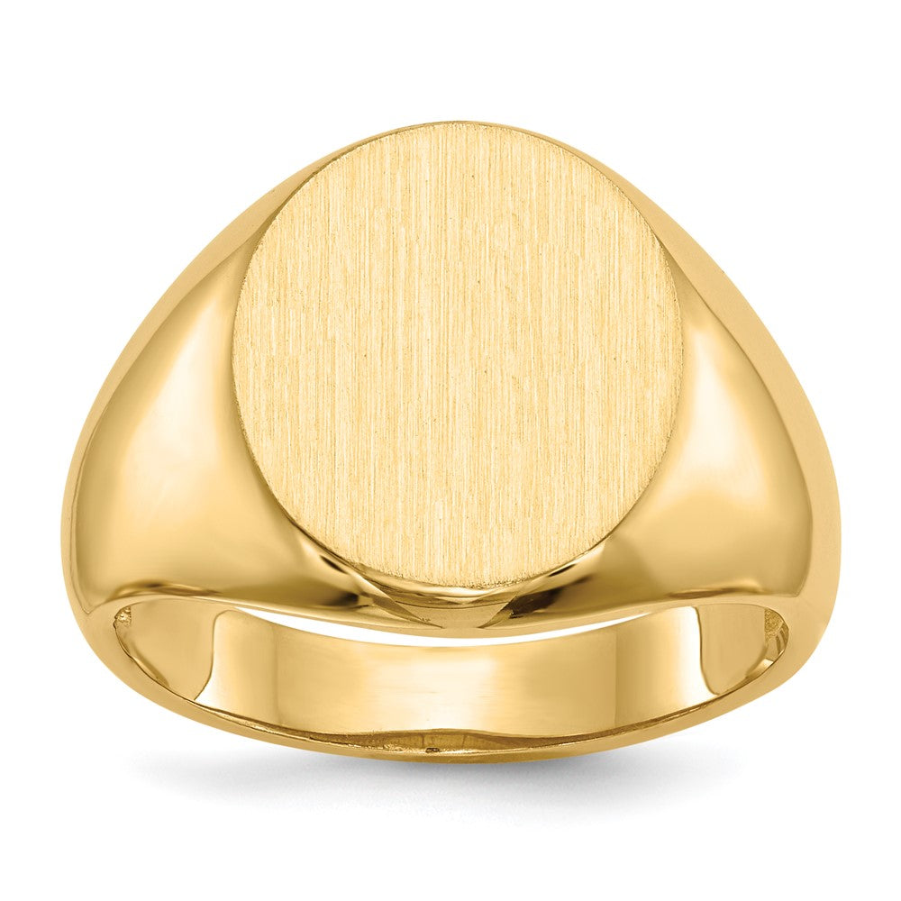 Gold Polished Circle Open Back Signet Ring — 14k Yellow Gold