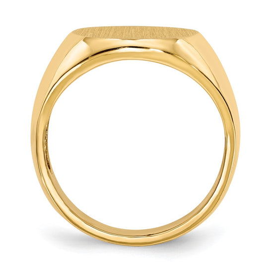 Gold Polished Circle Open Back Signet Ring — 14k Yellow Gold