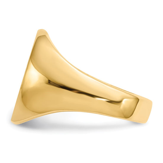 Gold Polished Circle Open Back Signet Ring — 14k Yellow Gold