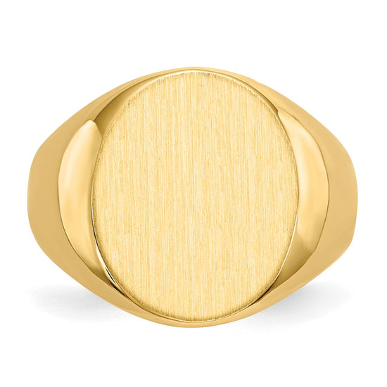 Gold Polished Circle Open Back Signet Ring — 14k Yellow Gold