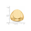 Gold Polished Circle Open Back Signet Ring — 14k Yellow Gold