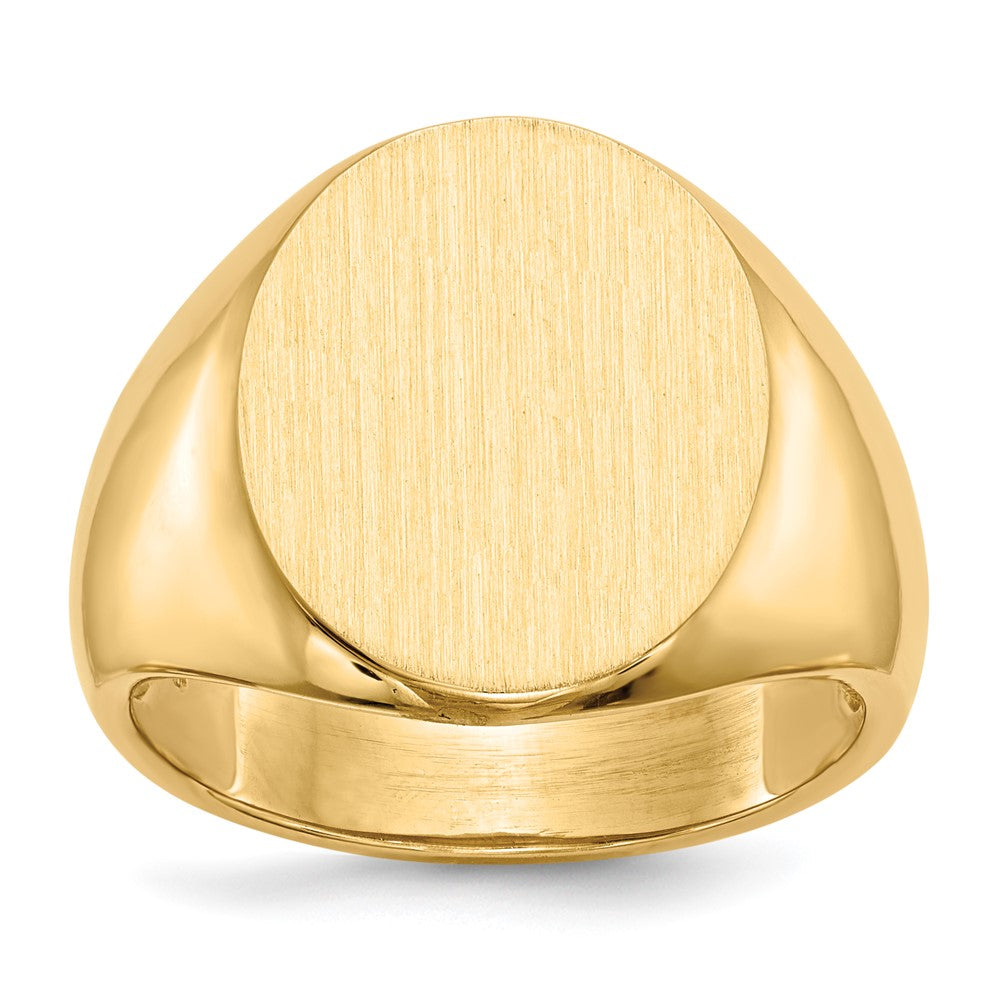 Gold Polished Circle Open Back Signet Ring — 14k Yellow Gold