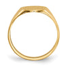 Gold Polished Circle Closed Back Signet Ring — 10x9.5 mm