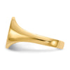 Gold Polished Circle Closed Back Signet Ring — 10x9.5 mm