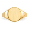 Gold Polished Circle Closed Back Signet Ring — 10x9.5 mm