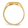 14k White Gold 10.5x12mm Closed Back Signet Ring
