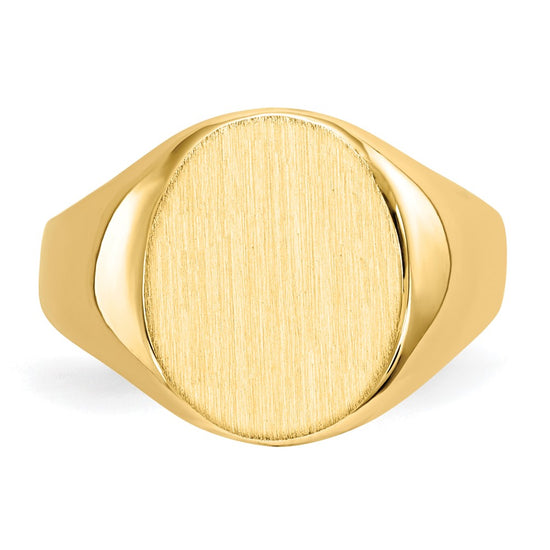 14k White Gold 10.5x12mm Closed Back Signet Ring