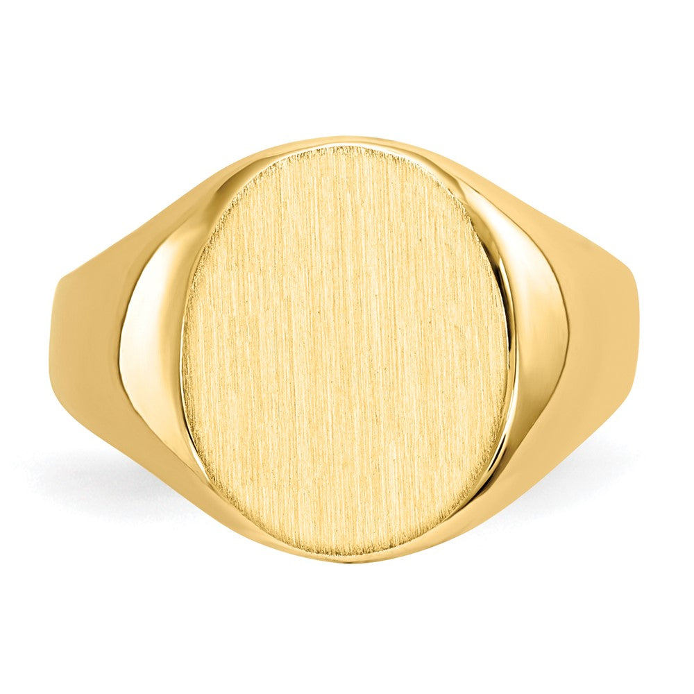 14k White Gold 10.5x12mm Closed Back Signet Ring