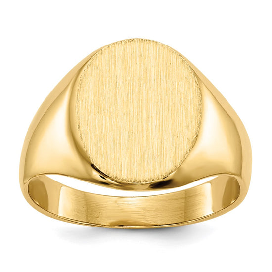 14k White Gold 10.5x12mm Closed Back Signet Ring
