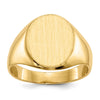 14k White Gold 10.5x12mm Closed Back Signet Ring