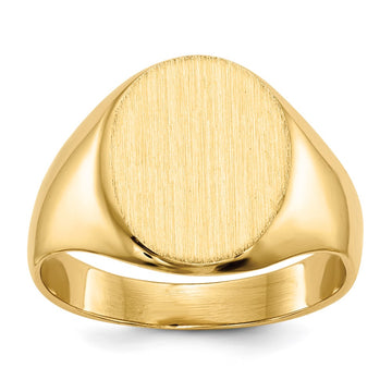 14k White Gold 10.5x12mm Closed Back Signet Ring